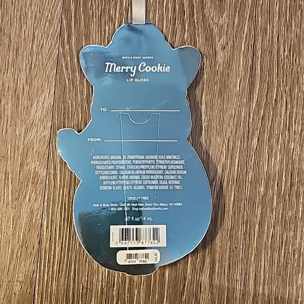Bath & Body Works, Merry Cookie Lip Gloss Holder,Holiday Ornament gift!